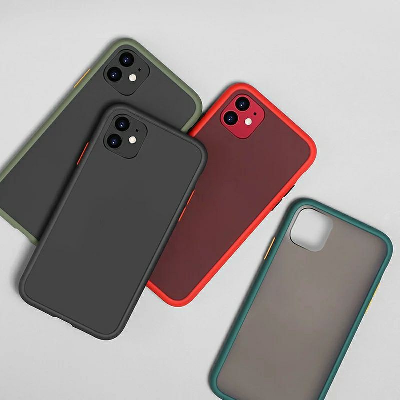 Ốp lưng mờ viền màu Siêu dày Chống va đập Tốt 7plus 8plus X XS XSMAX 11 PRO MAX