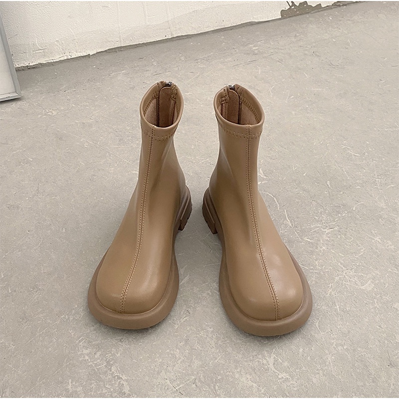 Giày Bốt martin Có Khóa Kéo Sau Phong Cách retro Thời Trang Cho Nữ