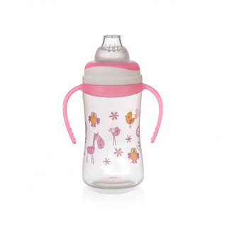 Bình uống nước núm hút mềm, 120ml  240ml ( màu hồng, màu xanh )