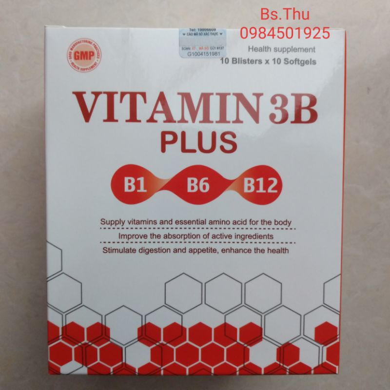 VITAMIN 3B PLUS Hộp 100 viên, hỗ trợ nâng cao đề kháng, giảm mệt mỏi