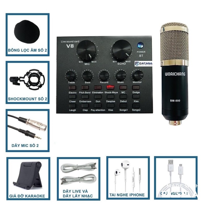 [HOT]BỘ 3 COMBO THU ÂM LIVESTREAM CỰC HAY MIC BM900 KÈM SOUND CARD V8-H9-K300 ĐẦY ĐỦ PH