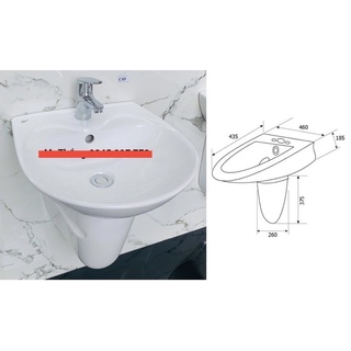 Chậu Lavabo Chân Lửng
