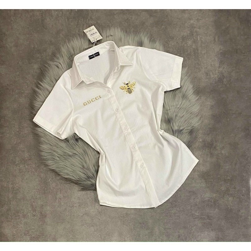ÁO SƠ MI TAY NGẮN HÌNH ONG DÁNG, CHIZISHOP