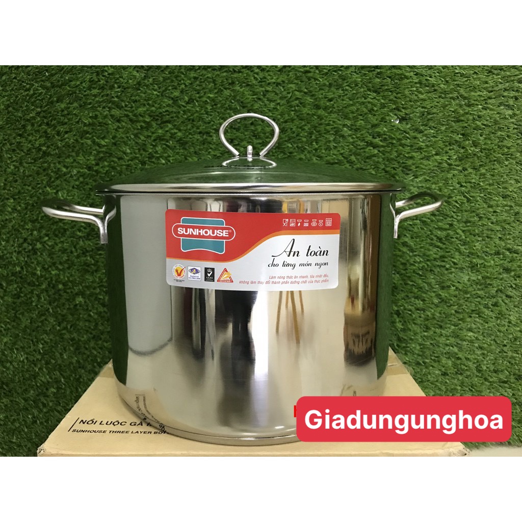 Nồi luộc gà inox 3 đáy SUNHOUSE SH28LG - siêu tiện lợi