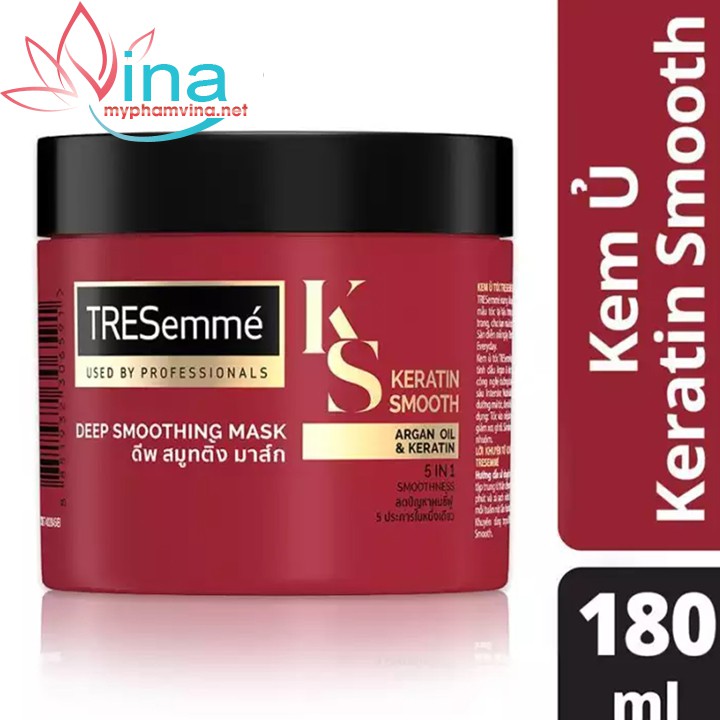 KEM Ủ TÓC TRESEMME KERATIN SMOOTH VÀO NẾP SUÔN MƯỢT (180ML)