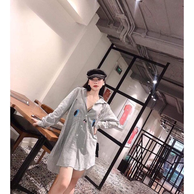 Váy Sơ mi vạt bầu siêu xinh