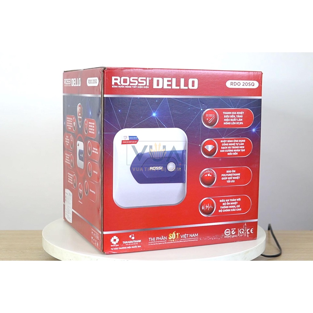 ROSSI DELLO 15 lít vuông - Bình nóng lạnh gián tiếp RDO-15SQ