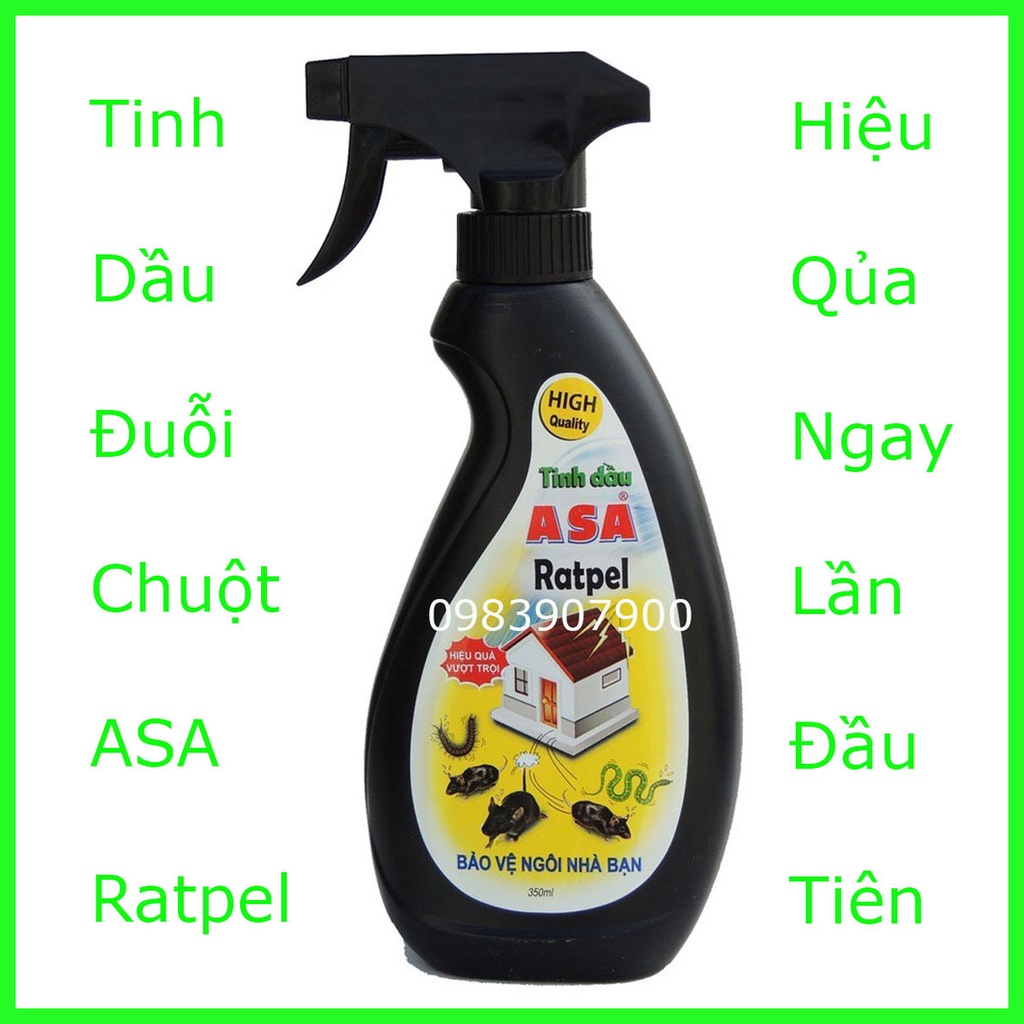 TINH DẦU ĐUỔI CHUỘT ASA RATPEL - HƯƠNG BẠC HÀ 350ML