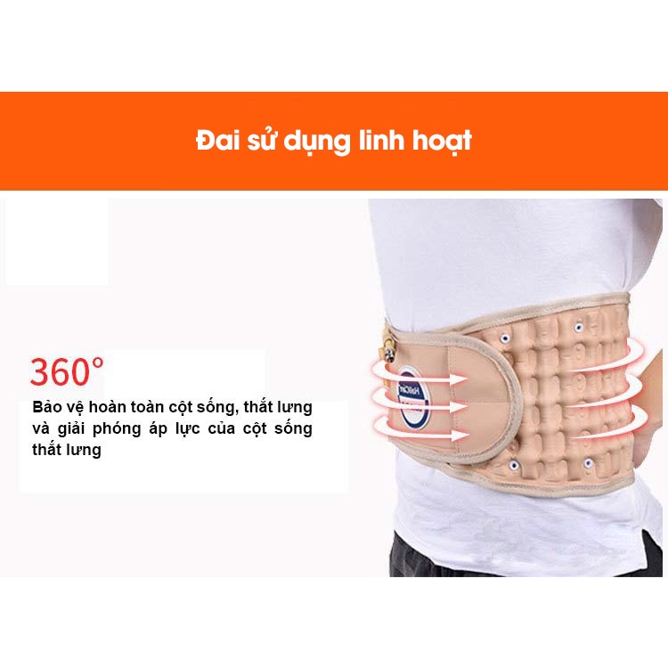 Đai Hơi Kéo Dãn Cột Sống Lưng HAILICARE HC-B02, Đai Lưng Thoát Vị Đĩa Đệm, Đai Nẹp Lưng