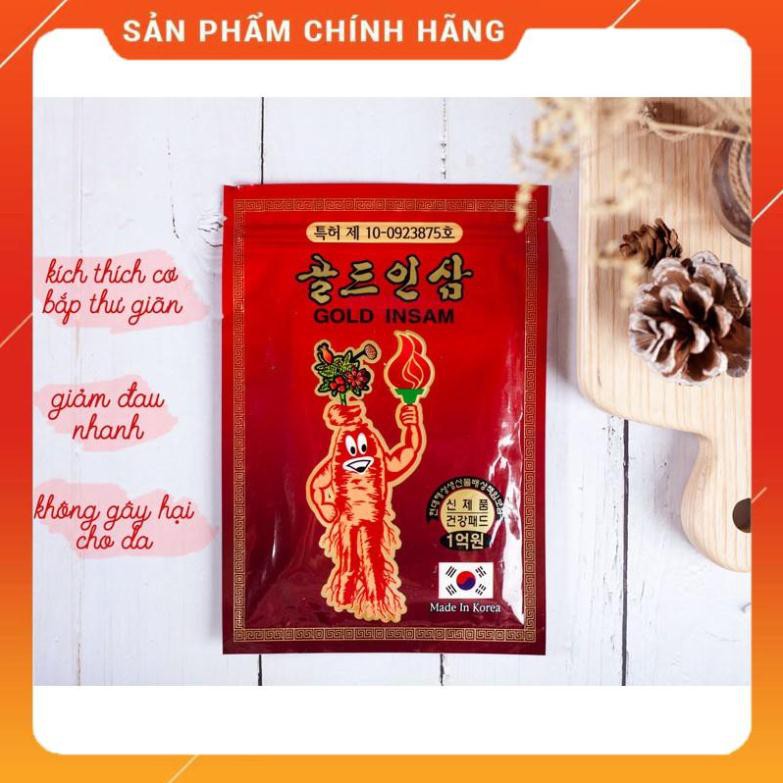 Cao Dán Hồng Sâm Gold Insam Đỏ Chính Hãng Hàn Quốc, Túi 20 miếng