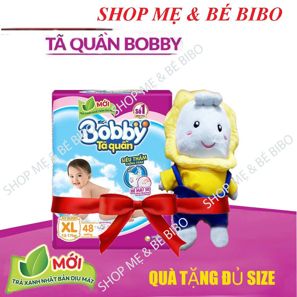 [Tặng 8 Mếng] Tã Quần Bobby - Đệm Thấm Lưng Mồ Hôi M62/L54/XL48/XXL44