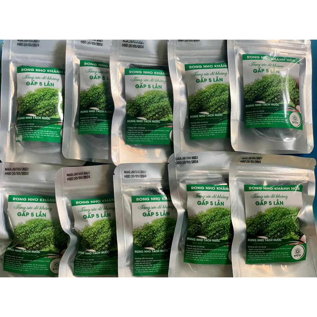 COMBO 2 GÓI RONG NHO TÁCH NƯỚC 100G, rong nho tách nước Khánh Hoà 100g - Thực phẩm sạch - tăng sức đề kháng