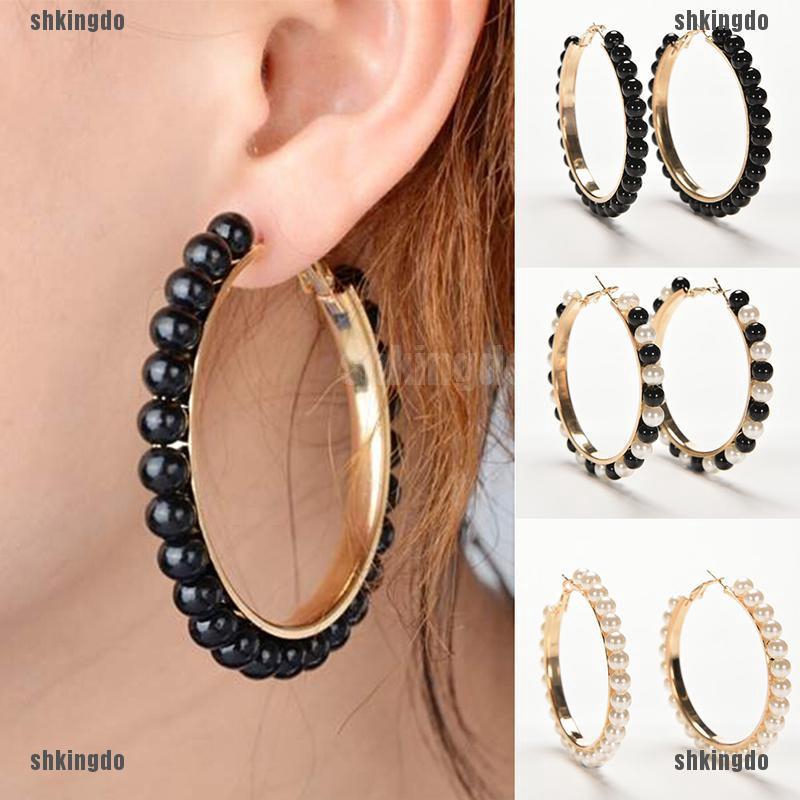 Khuyên Tai Mạ Vàng Đính Ngọc Trai Nhân Tạo Thời Trang