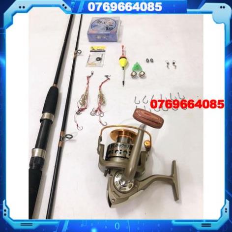 COMBO bộ cần shimano 2 khúc và máy LC  - Bộ cần máy 2 khúc đặc câu cá SIÊU BẠO LỰC -Đ𝗢̂̀𝗖𝗔̂𝗨 𝟭𝟰𝟬