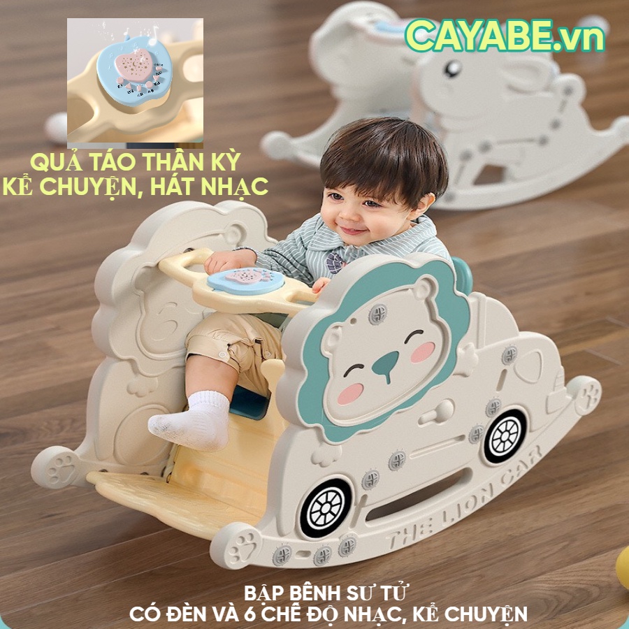 Bập bênh sư tử CAYABE có đèn và 6 chế độ phát nhạc cho bé