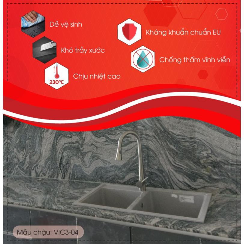 Chậu Rửa Chén Granite CARYSIL VIC3-04 /860x500mm nhiều mầu