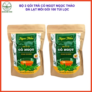  Combo 2 gói trà cỏ ngọt túi lọc Ngọc Thảo Đà Lạt mỗi gói 100 túi lọc trà giảm cân tan mỡ bụng ngăn ngừa tiểu đường 