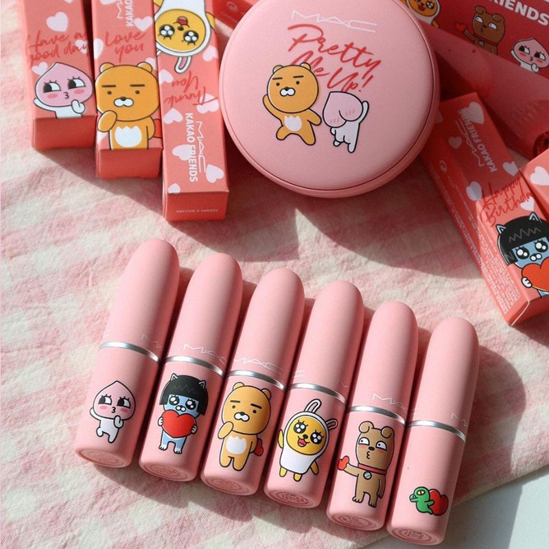 Son MAC KaKao Friends Chính Hãng, Phiên Bản Giới Hạn 2021 Vỏ Hồng Emotion Độc Đáo, Dễ Thương