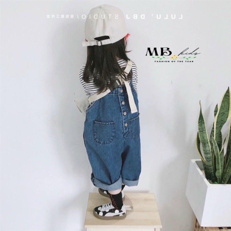 SET YẾM JEAN ÁO KẺ CHO BÉ GÁI