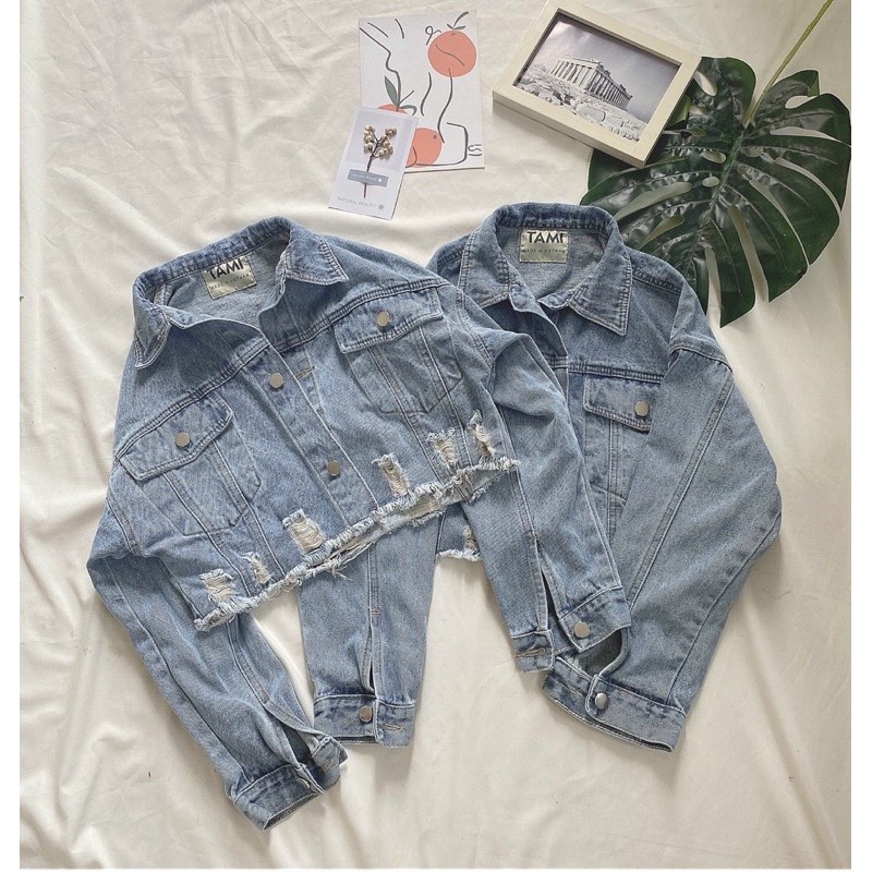 [Mã FAGREEN245 giảm 10% tối đa 30K đơn 99k] Áo Khoác jeans Lửng CAO CẤP Áo Khoác Croptop