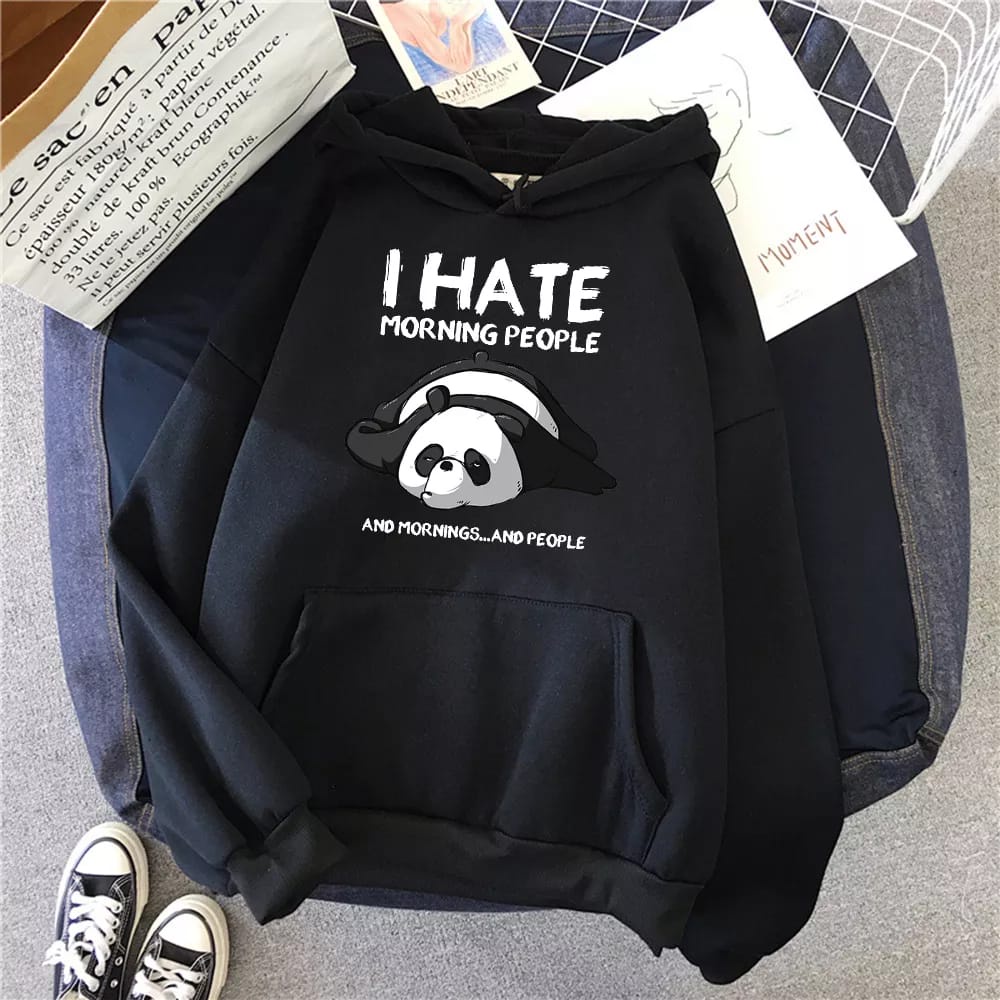 I HATE SWEATER HOODIE BABYTERRI Áo khoác dày cho nữ tuổi teen