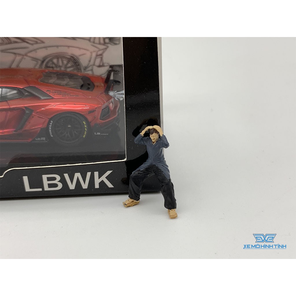 Xe Mô Hình Lamborghini Aventador LB 2.0 kèm Figure 1:64 Liberty Walk ( Đỏ )