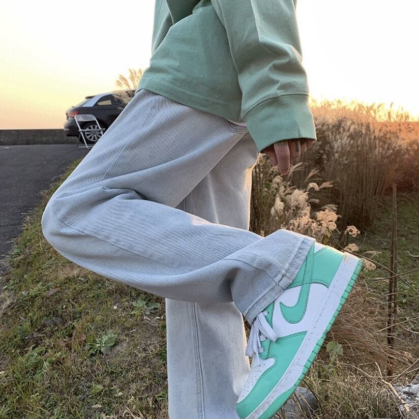 Quần Jeans Mỏng Ống Suông Rộng Thời Trang Mùa Hè Hàn Quốc Cho Nam