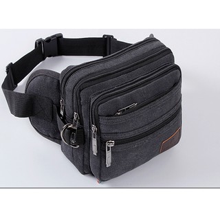 Túi đeo bụng đeo chéo nhiều ngăn vải canvas