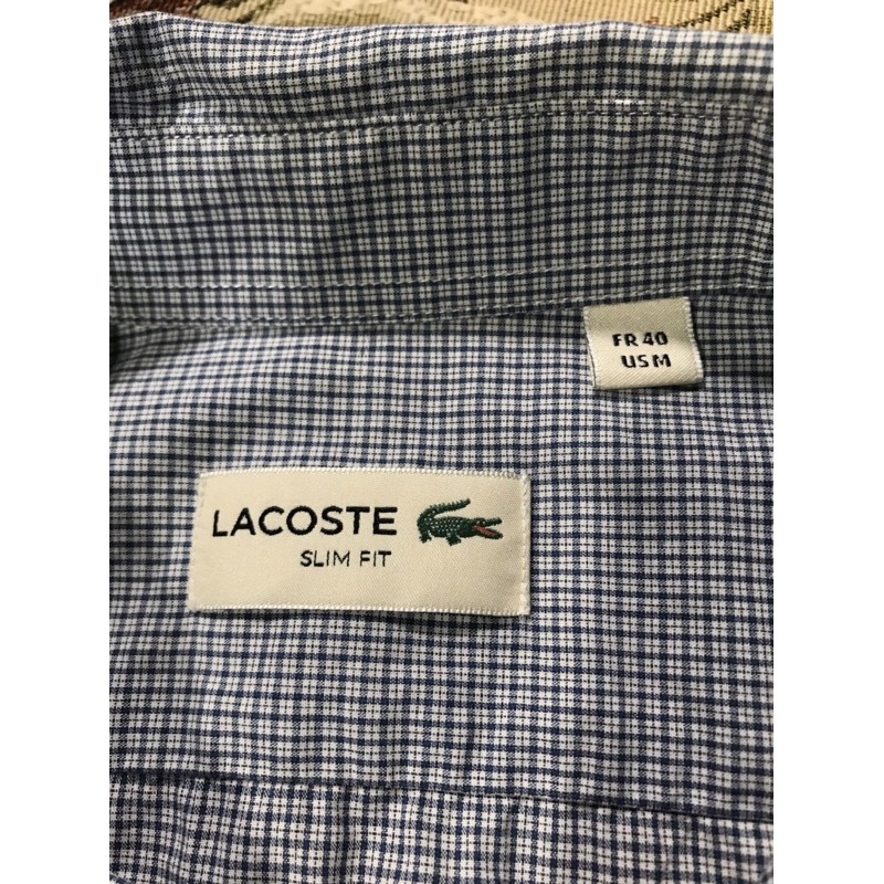 Áo mơ mi dài tay nam Lacoste sọc caro chính hãng độ mới 95%