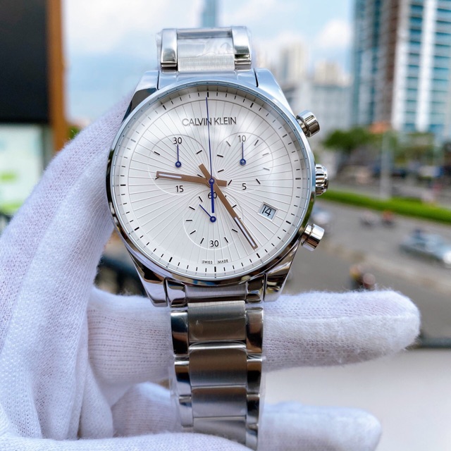 Đồng hồ Nam Calvin Klein Steadfast Chronograph Quartz Silver Dial Men's Watch K8S27146