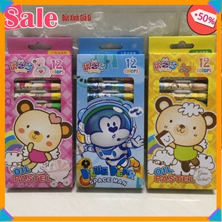 Sáp Dầu 12 Màu Vỉ Giấy Nhiều Hình Đẹp