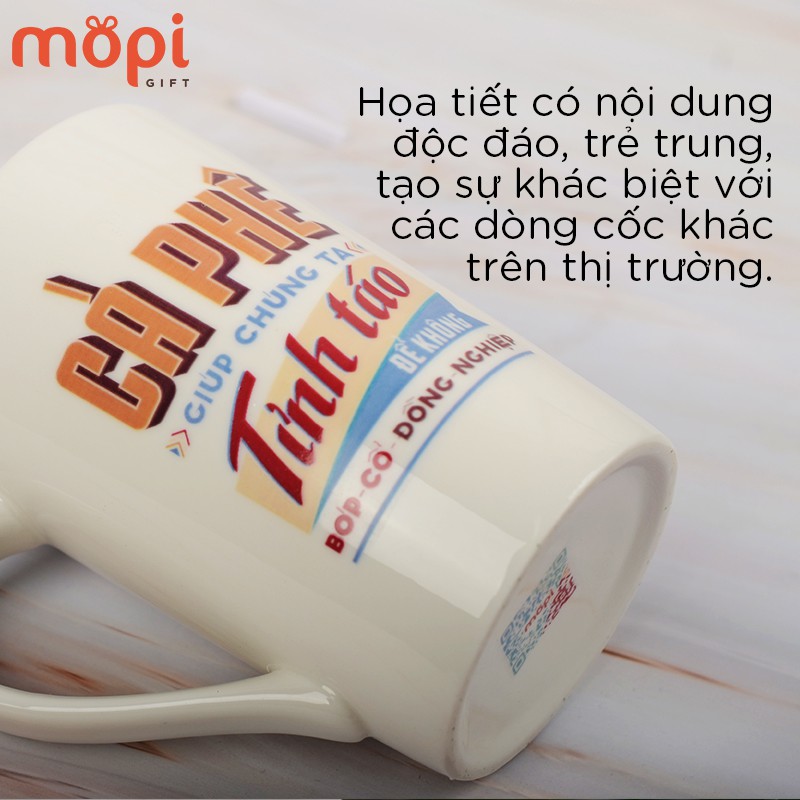 Cốc Ly Sứ Chịu Nhiệt Bền Màu, Công Nghệ Mới In Câu Nói Hay Mopi Gift