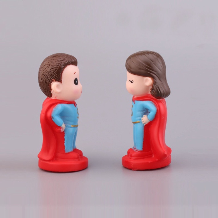 phụ kiện bánh kem bánh kem  [FREESHIP❤️] cặp đôi siêu nhân nhựa an toàn