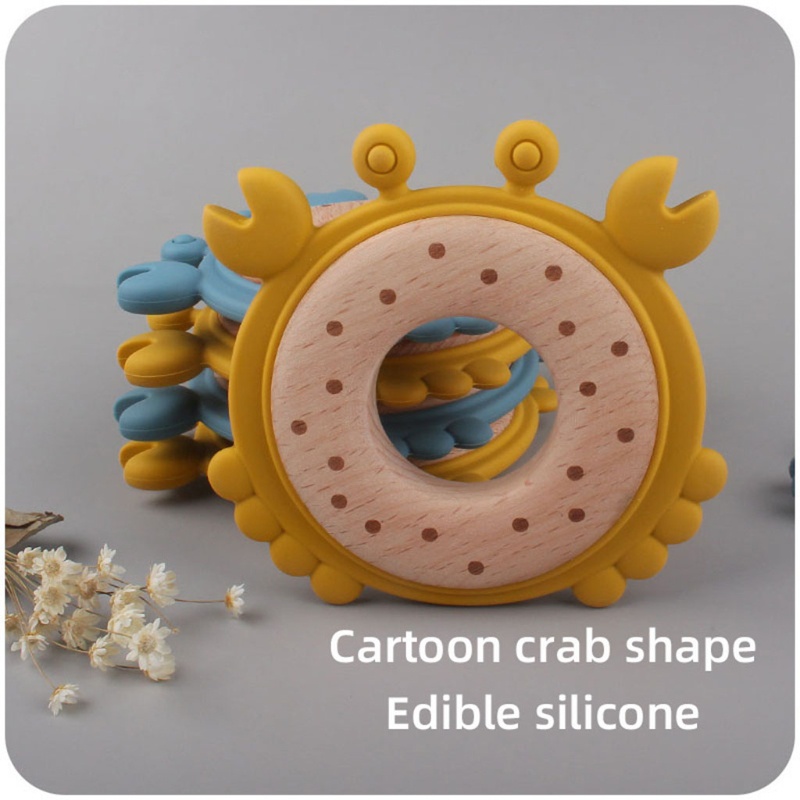 Đồ Chơi Ngậm Nướu Hình Chú Cua Hoạt Hình Bằng Silicone Dành Cho Trẻ Em
