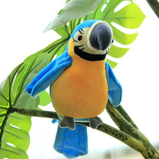 Plush Parrot Toy Stuffed Bird Doll Record Repeat Speaking