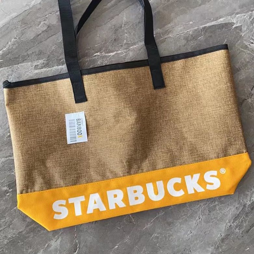 【DREAMLIFE】Tote Bag Canvas Bag Durable Handbag Khaki Lunch Bag Minimalism Protable