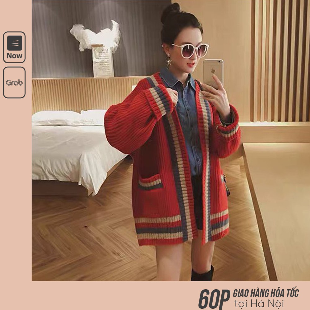 (SẴN) Áo khoác len cardigan nữ dày dặn thời trang thu đông A00074