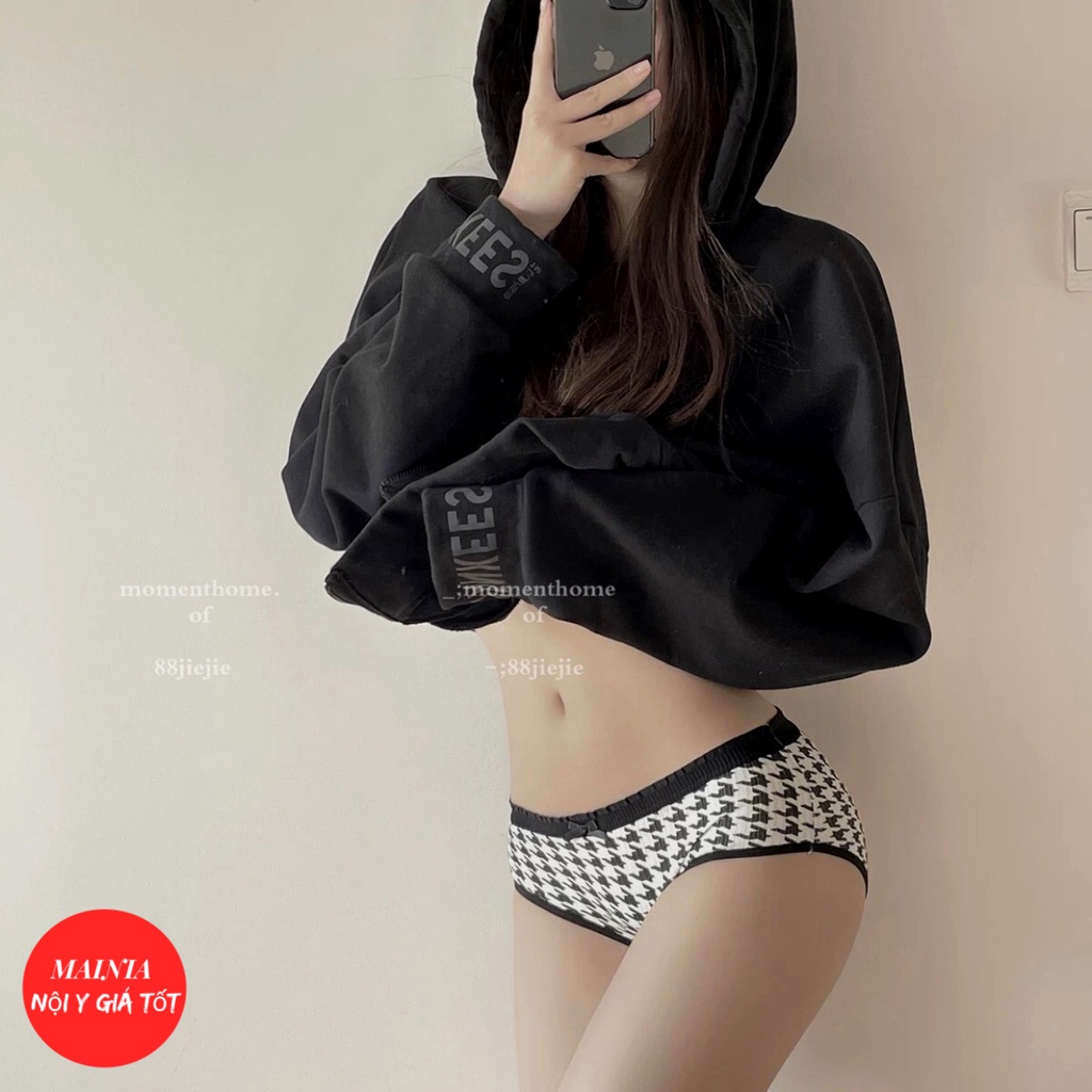 [Có M] Quần Lót Nữ Cotton Màu Đen Nhiều Hoạ Tiết Chíp Nữ Màu Đen Xinh Xắn Dễ Thương Mainia Shop