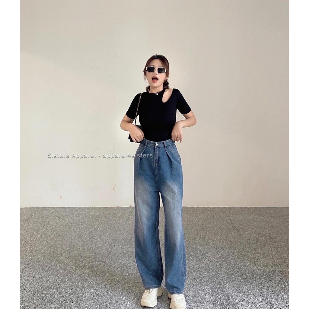 Áo khoét 1 bên vai tay lửng-A027