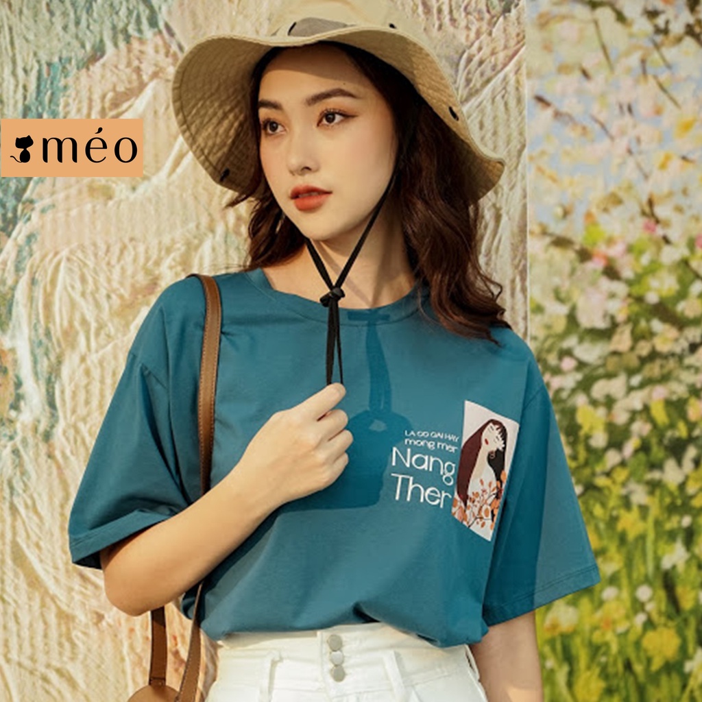 Áo thun cotton ngắn tay cổ tròn Nàng Ther design by Méo