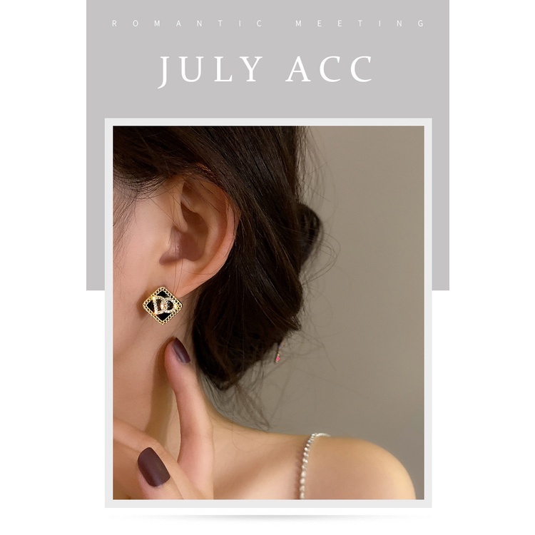 ✨✨Đôi khuyên tai chốt bạc 925 kiểu dáng hình học đính đá sang trọng cho nữ