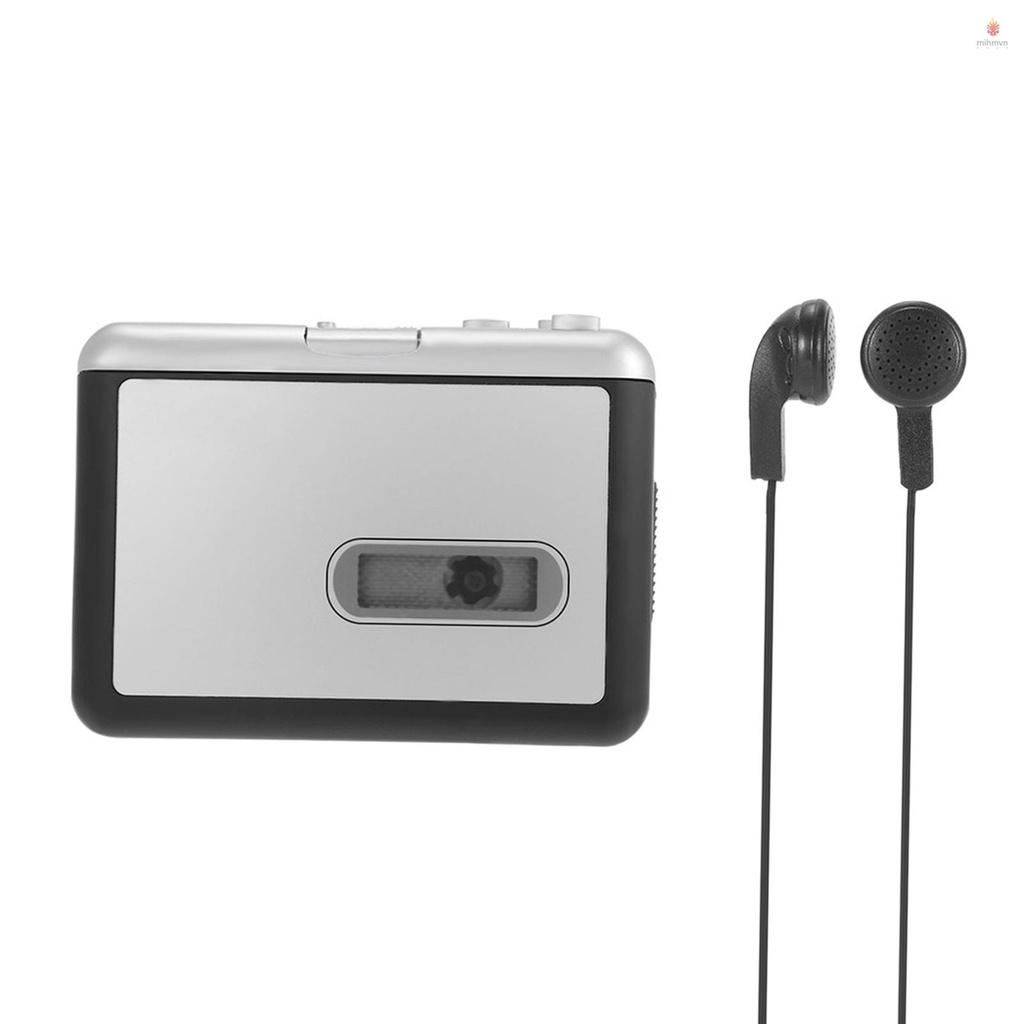 Bộ chuyển đổi băng Cassette sang MP3 có cổng USB để lưu trữ/máy ghi âm tự động phân vùng/ Tai nghe màu đen và xám