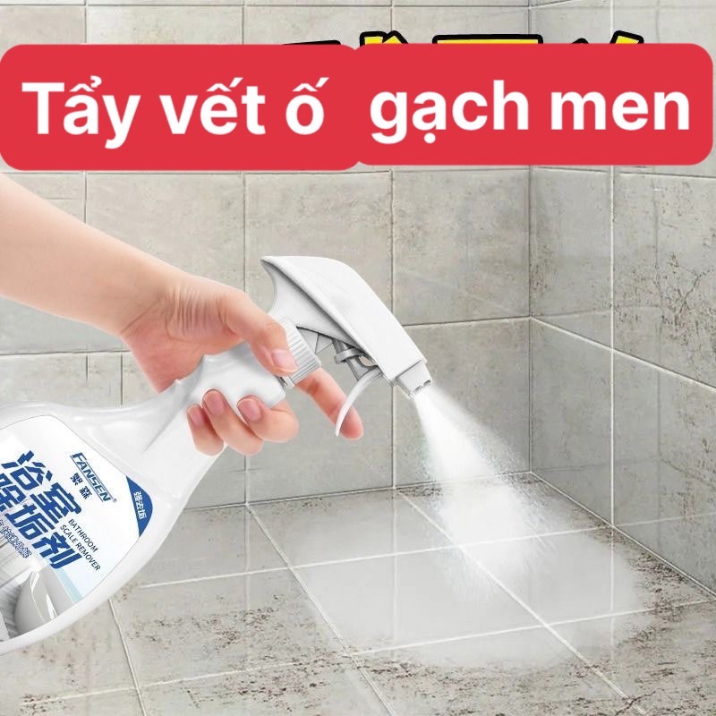 (SẠCH NHÀ TẮM) Nước tẩy rửa nhà tắm ,vòi inox, bồn rửa mặt ,bồn cầu,gạch men FANSEN 500ml dạng xịt. Tặng mút vệ sinh