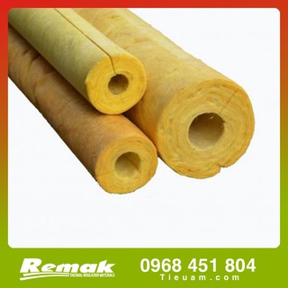 Bông ống cách nhiệt Bông thủy tinh Dạng ống đoạn 1m chống nóng chống cháy