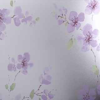 DECAL 1M PVC giấy dán kính mờ ( KHỔ 45CM ) – HOA MAI TÍM KK040