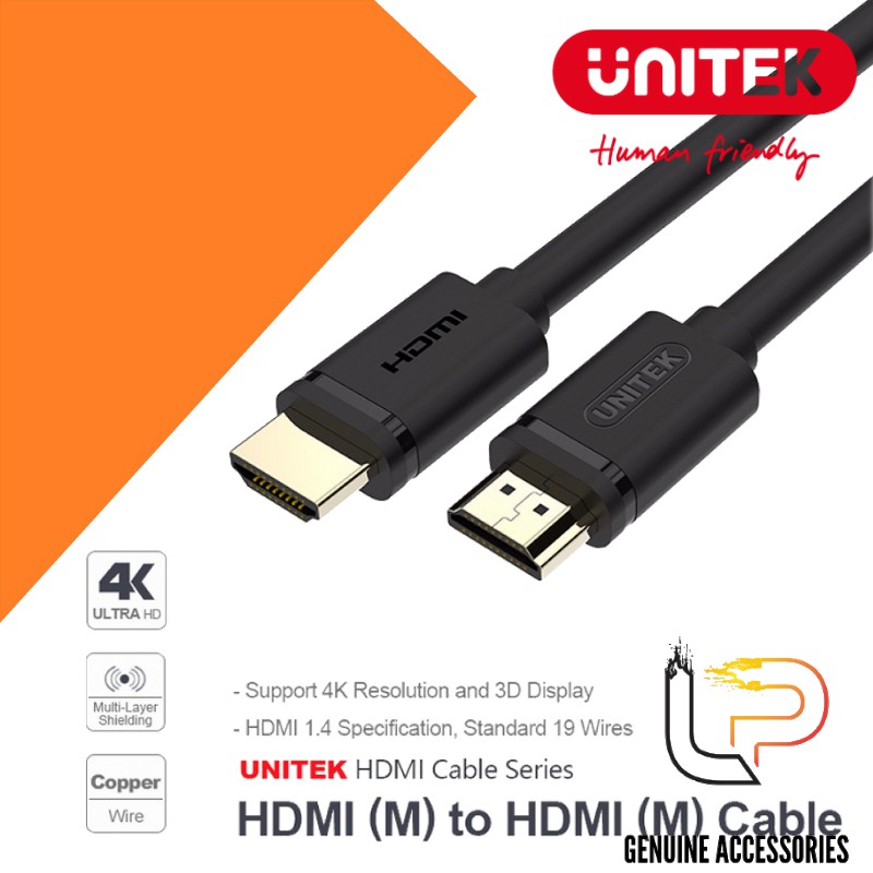 Cáp HDMI 1.4 Unitek Y-C 140 hai đầu cáp mạ vàng 24k chống ăn mòn