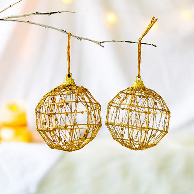 Set 6 Trái Châu Vàng Trang Trí Cây Thông Noel