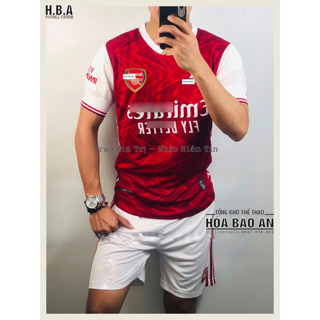 [THAILAND]_Bộ Quần Áo Đá Banh Đẹp/Freeship/ Bộ Quần Áo Bóng Đá CLB Arsenal SÂN NHÀ MÙA 2020-2021