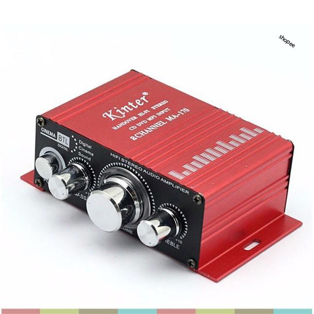 Âm ly  mini 12V cho xe hơi, loa - tặng kèm dây nguồn, chưa bao gồm nguồn