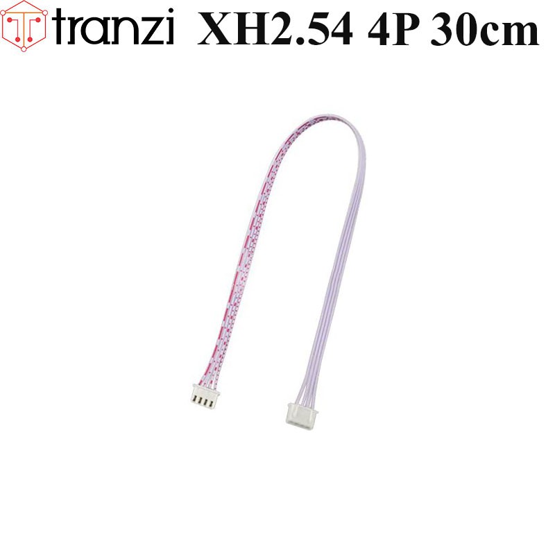 Dây cắm header 2.54mm XH2.54 4P 30cm 2 đầu bấm cùng hướng màu trắng đỏ - túi 10 cái